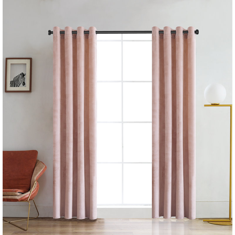 Panneau de rideau simple obscurcissant avec œillets Ciel, l 52" x L 95", Rosé