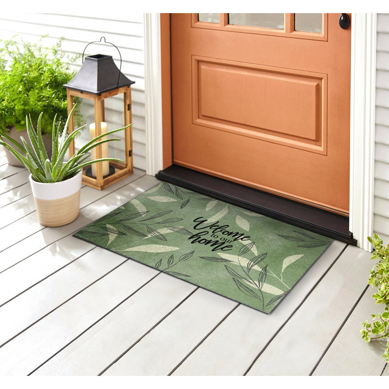 Non-Slip Floral Outdoor Doormat