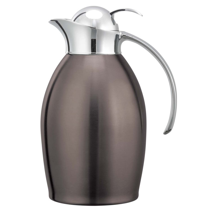 Desserte à bouton-poussoir isotherme en acier inoxydable 4,2 tasses, Tungstène foncé