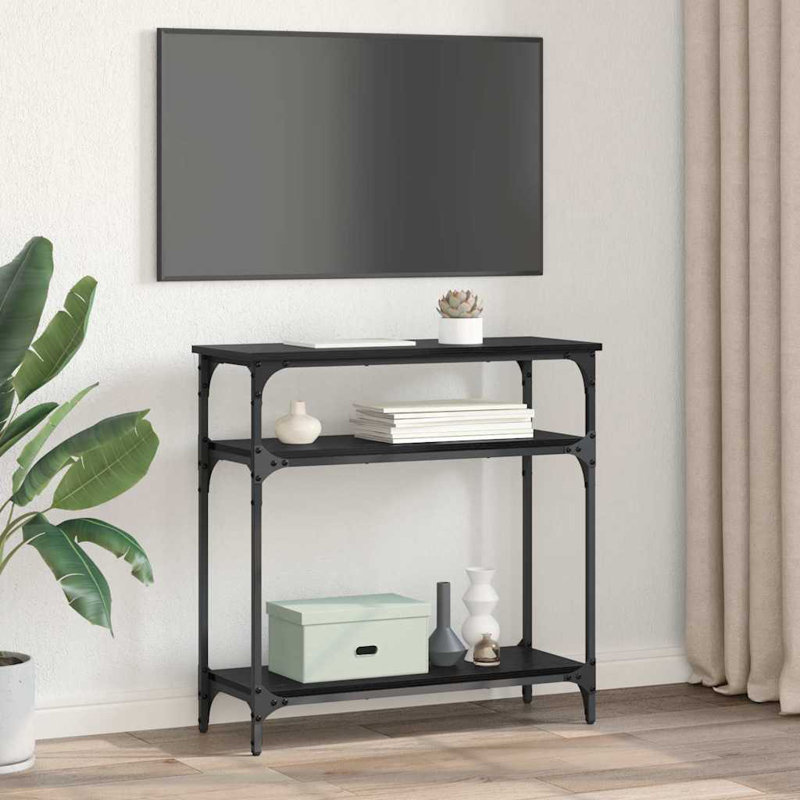 Console Table, 75cm H x 75cm W x 29cm D, Black Oak