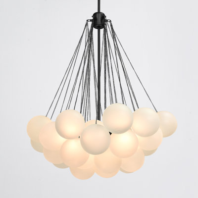 Aniston 3-Light Glass Globe Bubble Chandelier