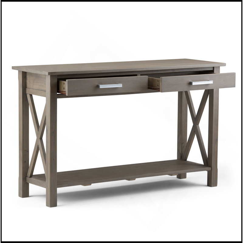 Kitchener - Console Sofa Table - Farmhouse Grey, Dark Brown