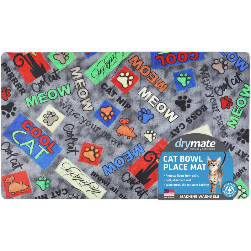 Cat Bowl Placemat - Absorbent/Waterproof/Machine Washable