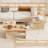  Modular Coffee Table Set of 2 L Shaped Center Tables for Home Office Apartment Natural-1436206518