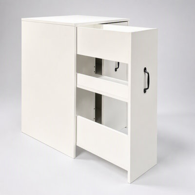 3 Tier Wooden Floor Standing Bookcase with Slide Out Drawer and Dustproof Storage, Ideal for Office and Home Organization