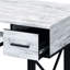 Bureau rectangulaire de style industriel avec plateau à clavier et rangement en blanc antique + tiroirs d'ordinateur noirs de style industriel, gris