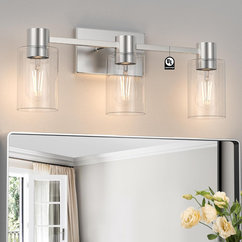 Éclairage pour meuble-lavabo Chaise, 3 lumières, Nickel brossé