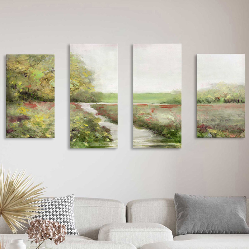 " Fall Magic " by Sally Swatland 4 - Pieces, 38" H x 72" W x 1.5" D