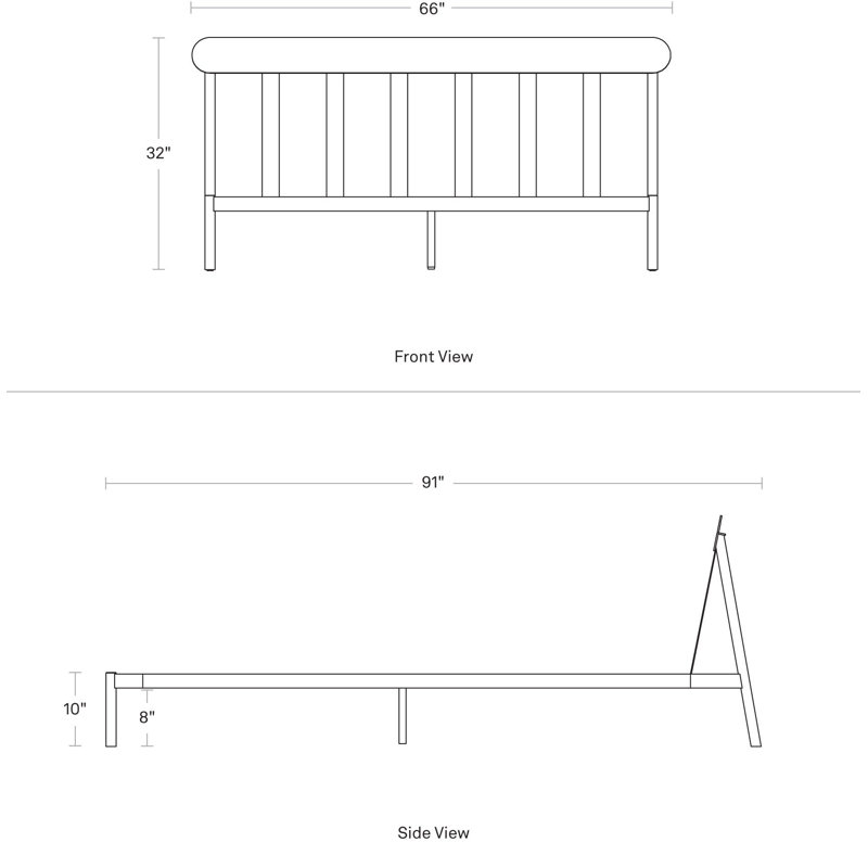 Goodie Metal Open-Frame Bed, Oblivion, Queen