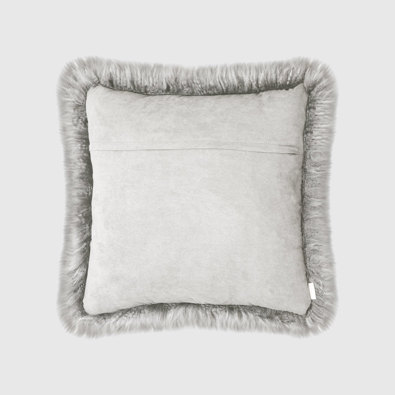 Fieldman Leather Reversible Throw Pillow, Light Gray