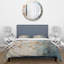 Ensemble de housse de couette en microfibre / polyester orange et bleu sarcelle-1865500737
