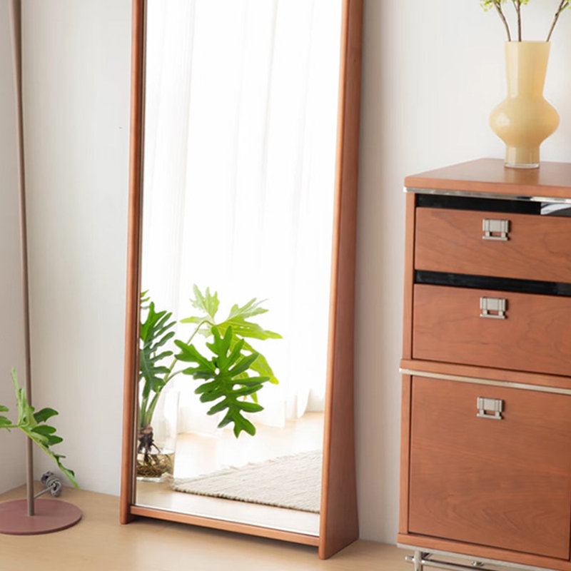 Rectangle Solid Wood Full Length Mirrors, Brown