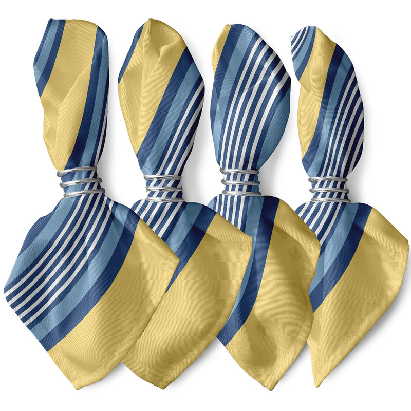 Horacia Polyester Striped Square Napkin, Yellow