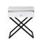 Koda 23" White Wooden End Side Table Nightstand With Glass Top-664455235