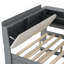 Lit plateforme en bois avec lit gigogne, tablettes et tête de lit en bois