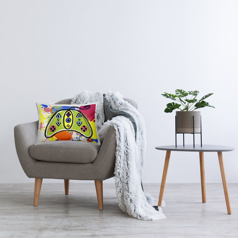 Modern Pop Controller Decorative Printed Throw Pillow Design by Matthew Piotrowicz