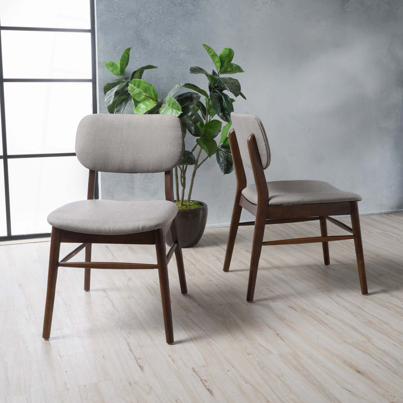 Chaise de salle à manger moderne simple, ensemble de 2, Brun, Gris clair