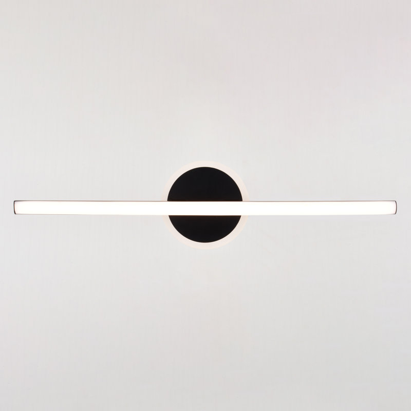 Maragh 23.75 In. Integrated LED Black Bathroom Vanity Wall Light With Night Light