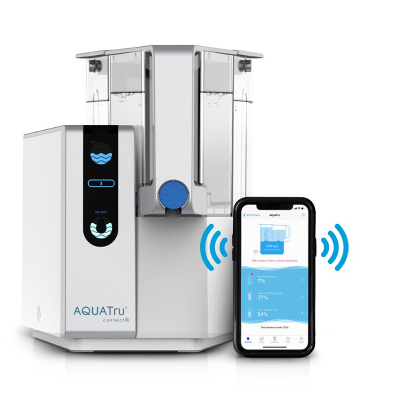AquaTru Classic Smart Countertop Water Filtration Purification for PFAS Reverse Osmosis with App & WiFi