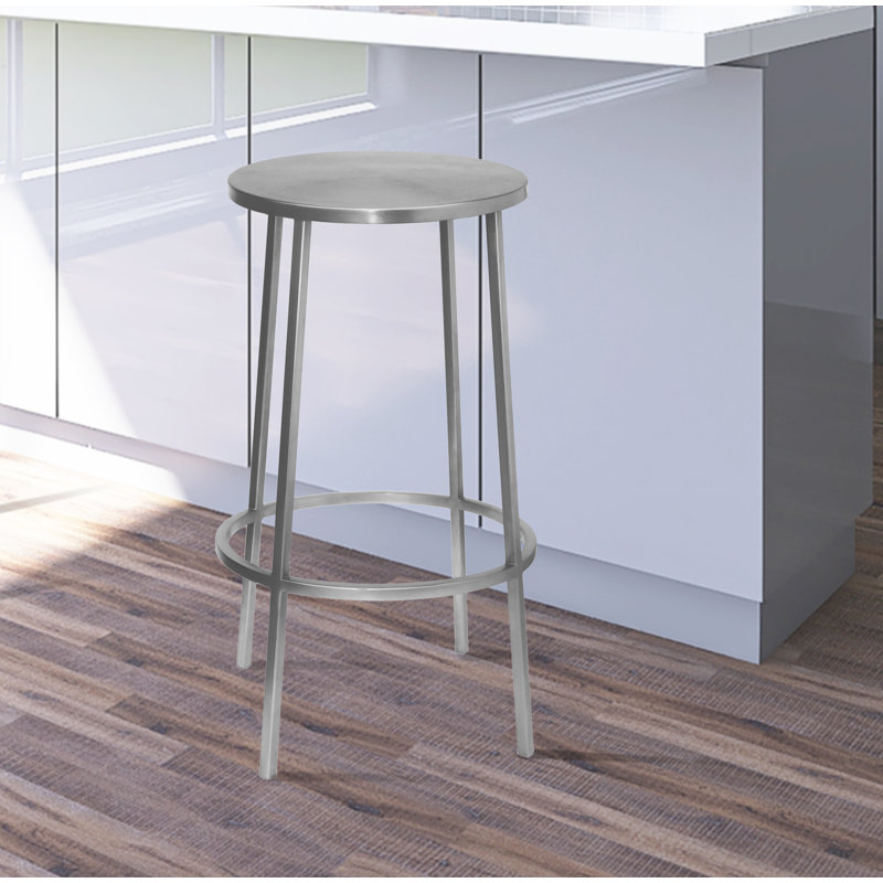 Lonn Bar & Counter Stool, Silver, Bar Stool (30" Seat Height)