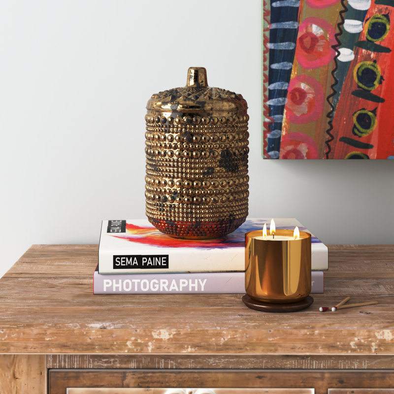 Scented Jar Candle with Glass Holder, 6.7" H x 4" W x 4" D