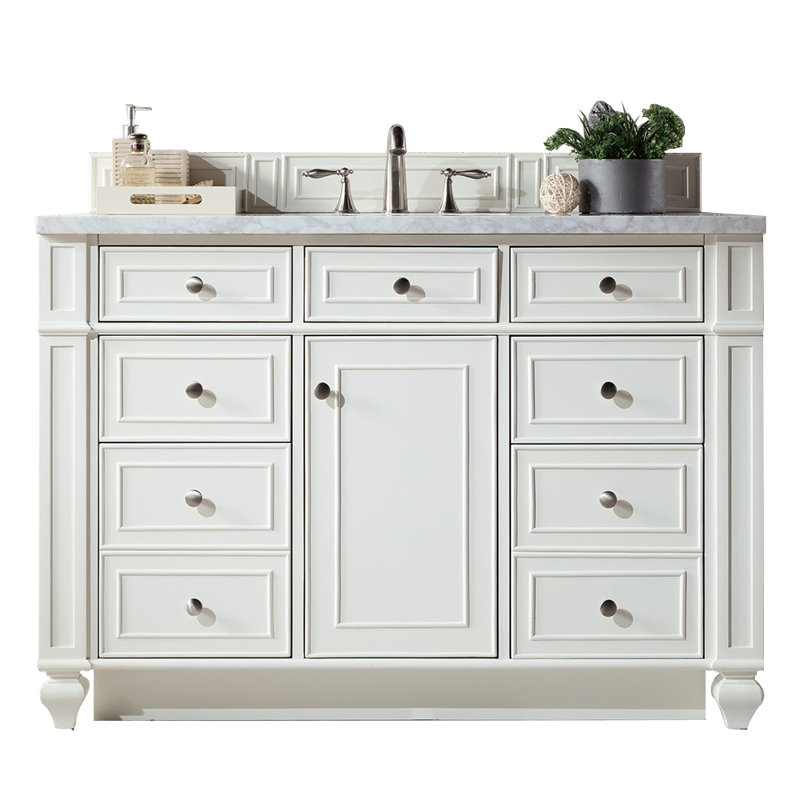 Bristol 48'' W Single Bathroom Vanity Base, Bright White