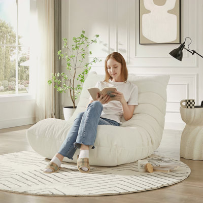 Chauffeuse, canapé paresseux, fauteuils à billes décoratifs, fauteuil moderne sans accoudoirs pour salon, appartement, chambre à coucher, bureau de salon (chenille)