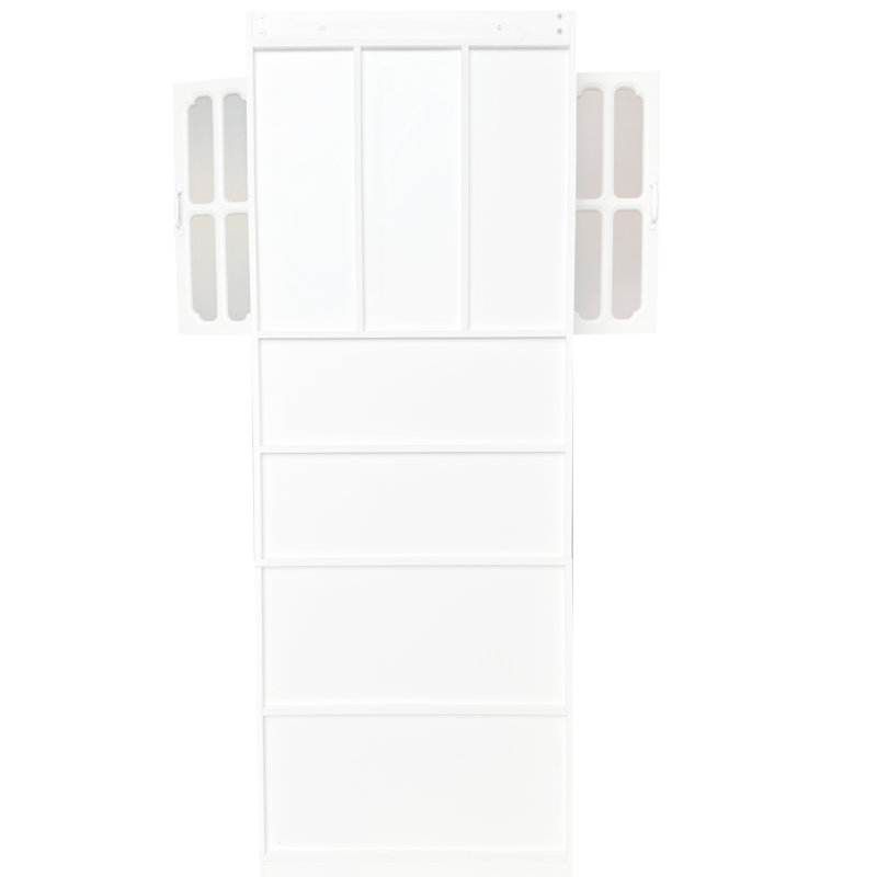 Bureau en L pour chambre à coucher - blanc, 21 pièces, plusieurs moniteurs, rangement pour ordinateur, tablette de bureau à domicile, classeur