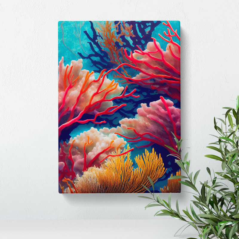 XC1022-1555X Colourful Coral Reef No.1 - Wrapped Canvas Print, 60cm H x 40cm W x 3cm D