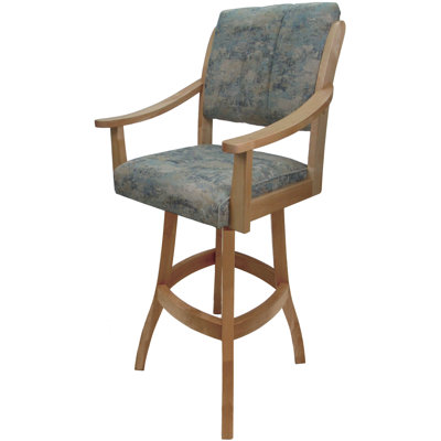 Extra Tall 34" Solid Wood Swivel Bar Stool