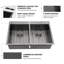 Évier de cuisine encastré en acier inoxydable à double cuve 16 jauges 33 po x L 22 po x 33 po-70481872