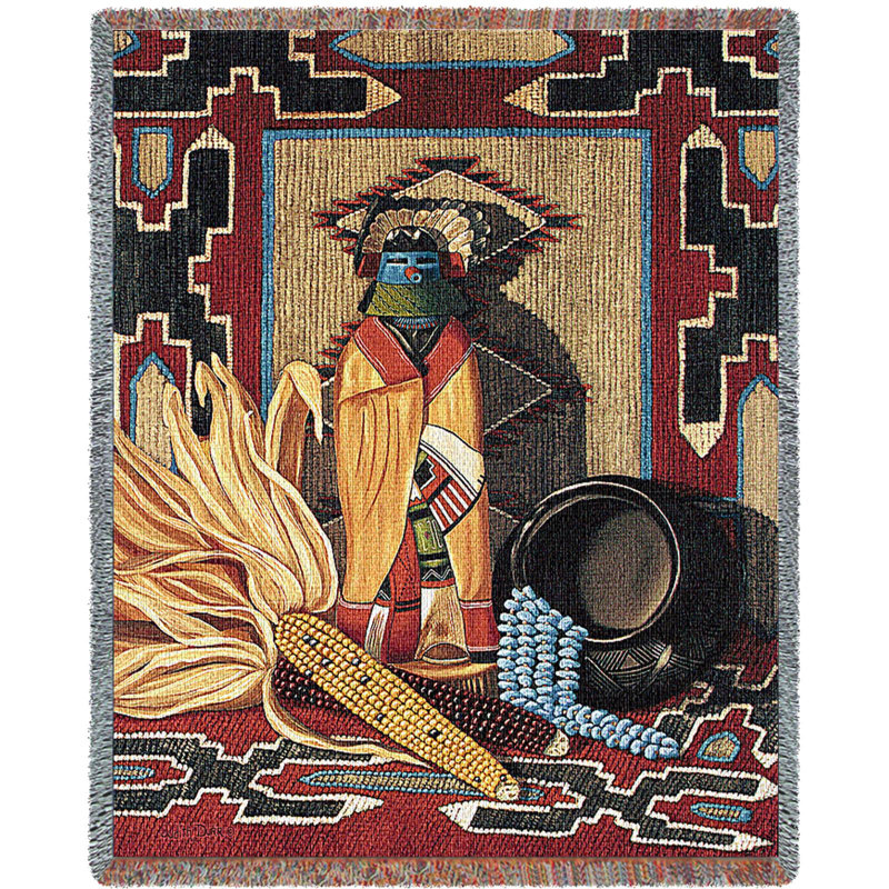 Couverture Pure Country Weavers « Murmures du passé » - Jeté tapisserie cadeau du Sud-Ouest tissé en coton - Fabriqué aux États-Unis (72 x 54)