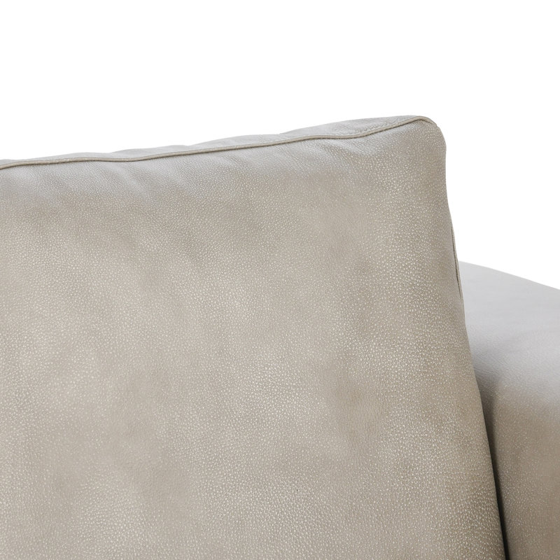Bentley 95'' Leather Match Square Arm Sofa, Gray Leather Match