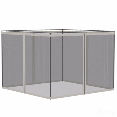 Parois latérales 10 x 10 pi, pour l'extérieur avec filet en filet (blanc)