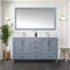 Meuble-lavabo moderne double avec comptoir en quartz et miroir-881160452