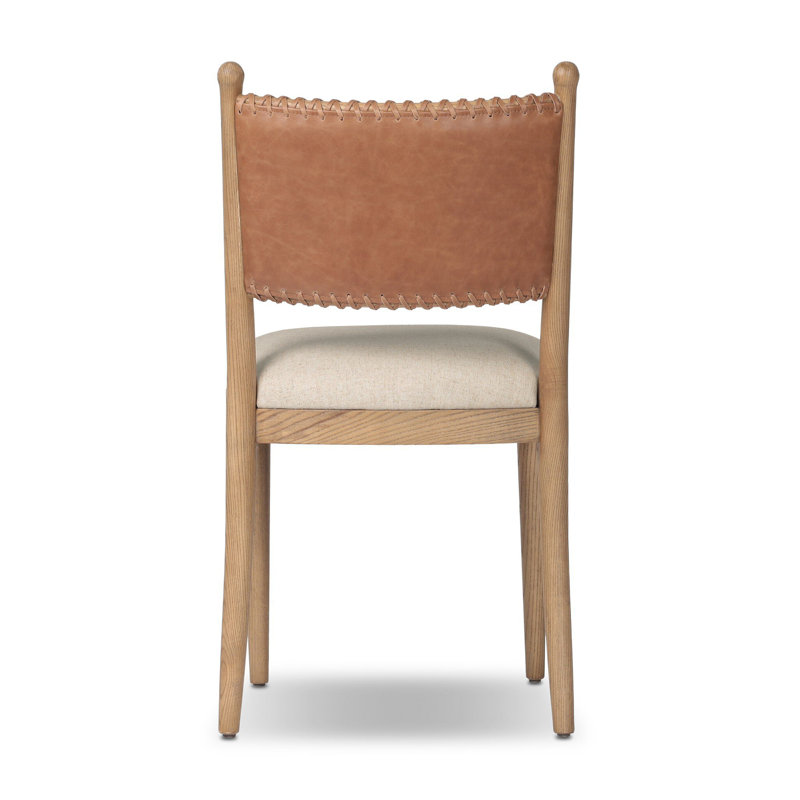Bella Leather Upholstered Dining Chair, Beige