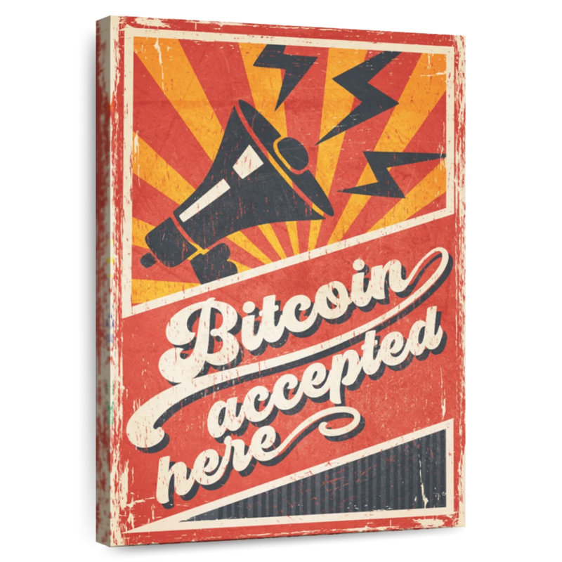 Tergel Bitcoin Accepted Here, 39" H x 26" W