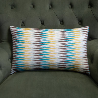 Thomas Collection® Aqua Yellow Brown Chevron Chenille Accent Pillow Assorted Sizes