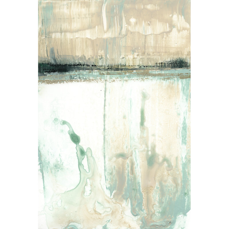 Hint Of Mint II - Painting, 122cm H x 81cm W, Black Floater Framed