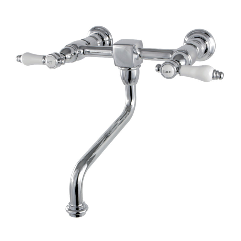 Kingston Brass Bel-Air Two-Handle 2-Hole Wall Mount Bathroom Faucet, Polished Chrome
