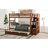Solid Wood Twintwin Bunk Bed In Walnut With Trundle Function Walnut And Storage Capacity