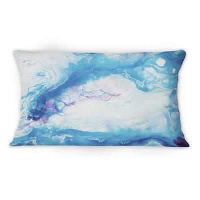 Abstrait, art liquide blanc et bleu abstrait avec imprimé moderne 1