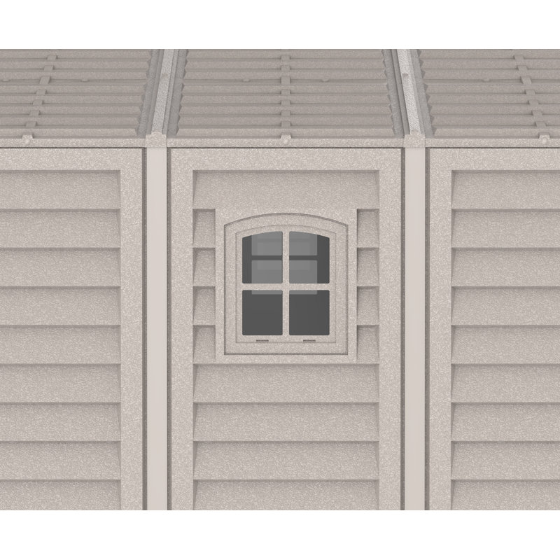 Duramax Vinyl Garage 10.5x18 with Foundation 2 Windows, 85.43" H x 125.47" W x 187.68" D