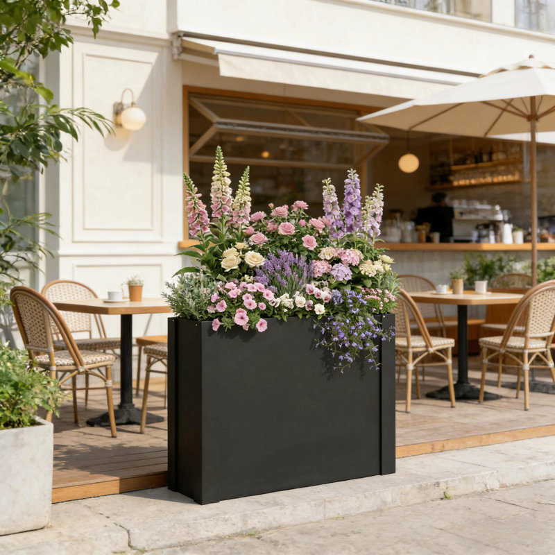 Patio Planter Box,Raised Garden Bed,Outdoor Planter Box(Only Planter Box), Black
