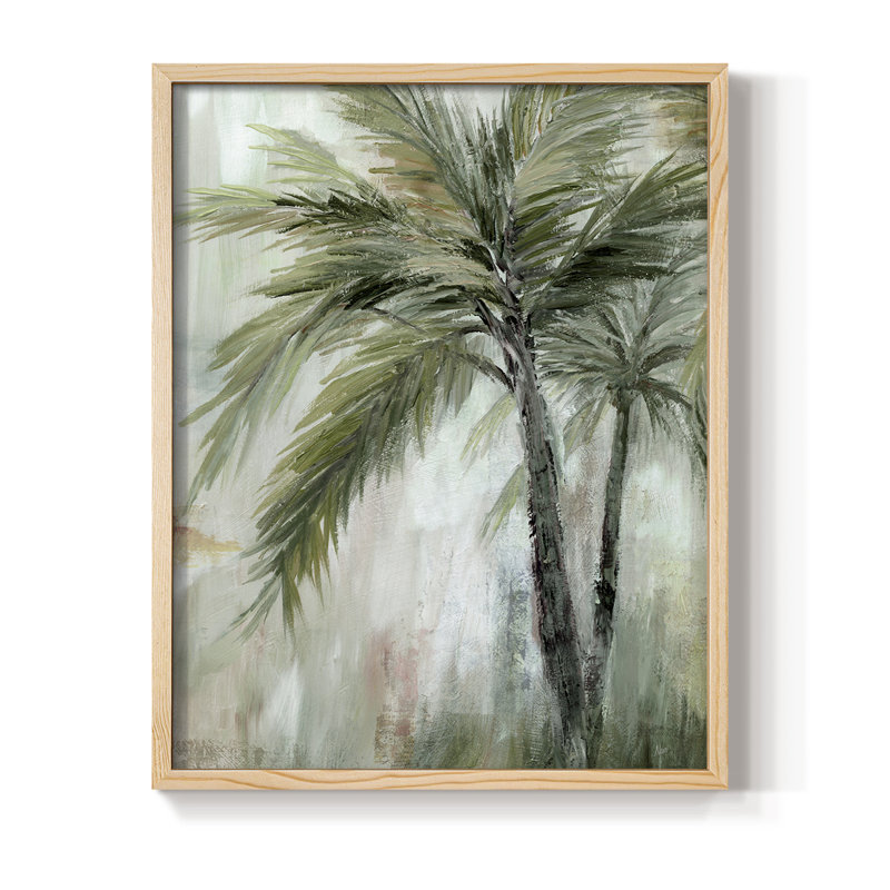 «Tropical Palm II», reproduction encadrée - bois massif, Naturel, H 21 po x l 17 po