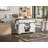 53.7" Farmhouse Kitchen Island With Power Outlet, 2 Sliding Barn Door Kitchen Storage Island With Drop Leaf, Spice Rack Rolling Kitchen Cart On Wheels, For Home, Kitchen And Dining Room, White-1266651102