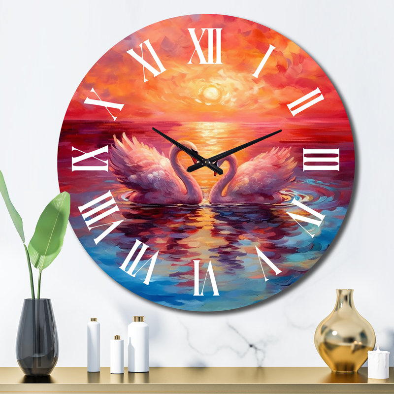 Horloge murale Swans In Love, Grand