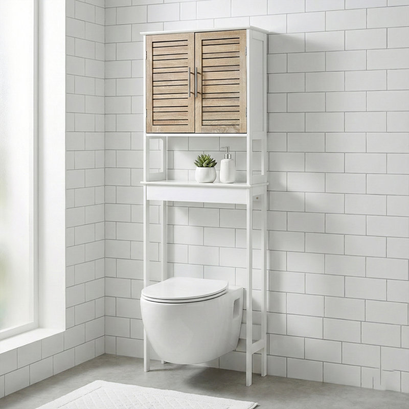 Étagère de rangement double au-dessus des toilettes Stockholm
