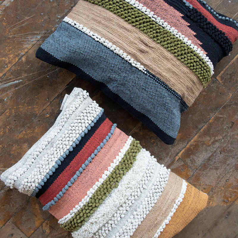 Fringed Cotton Throw Pillow