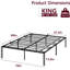 Structure de lit simple en métal avec joints de matelas, conception de plateforme, rangement sous le lit, robuste, facile à assembler-232806266-232806268